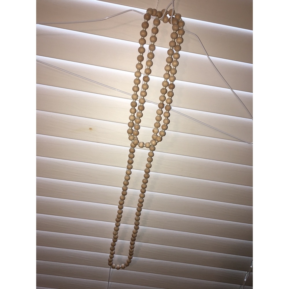 Long Wooden Bead Necklace